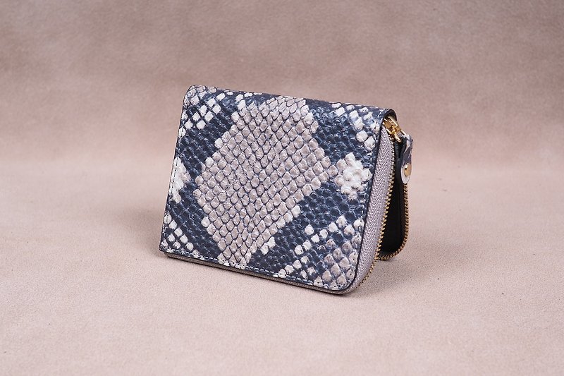 Zipper Wallet / Coin Wallet / Italy Cow Leather(Snake) - 零钱包 - 真皮 