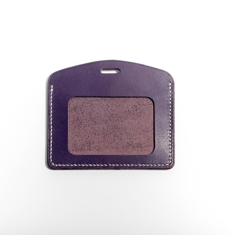 【颖川手创】证件夹、悠游卡套(紫色横式)牛皮纯手缝 - 证件套/卡套 - 真皮 咖啡色