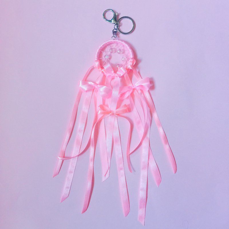梦幻粉红蝴蝶结捕梦网钥匙圈 - 钥匙链/钥匙包 - 其他材质 粉红色