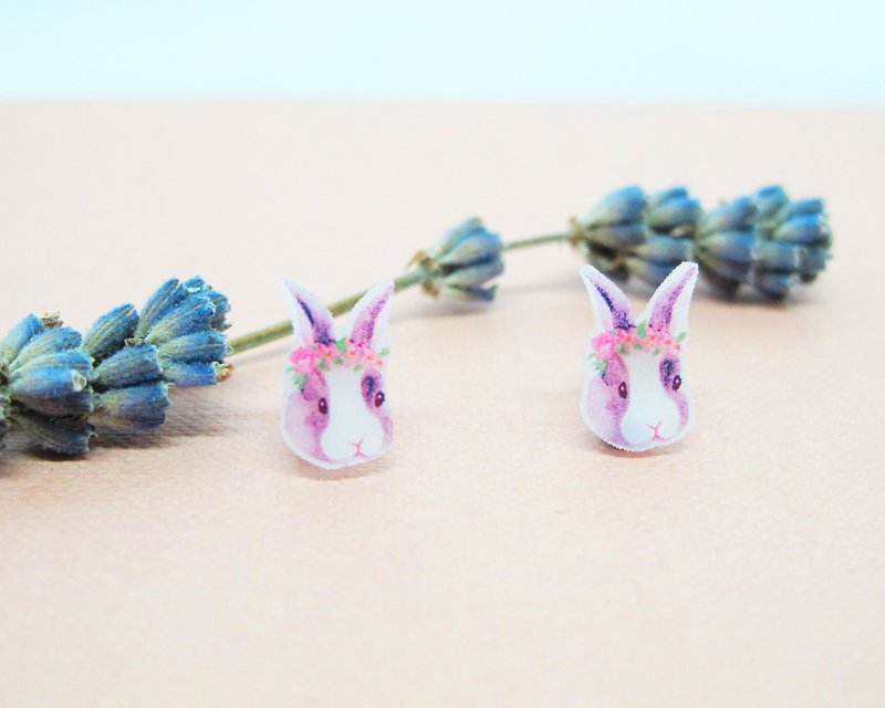 可爱 兔子 耳环 - 耳环/耳夹 - 压克力 