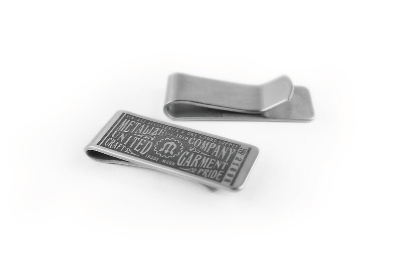 【METALIZE】标签牌钞票夹 - 皮夹/钱包 - 不锈钢 