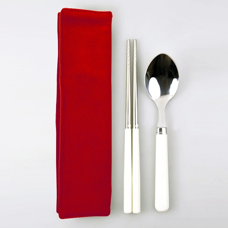 台湾第一筷。梅红餐具组。小件筷匙组 - 餐刀/叉/匙组合 - 其他金属 红色