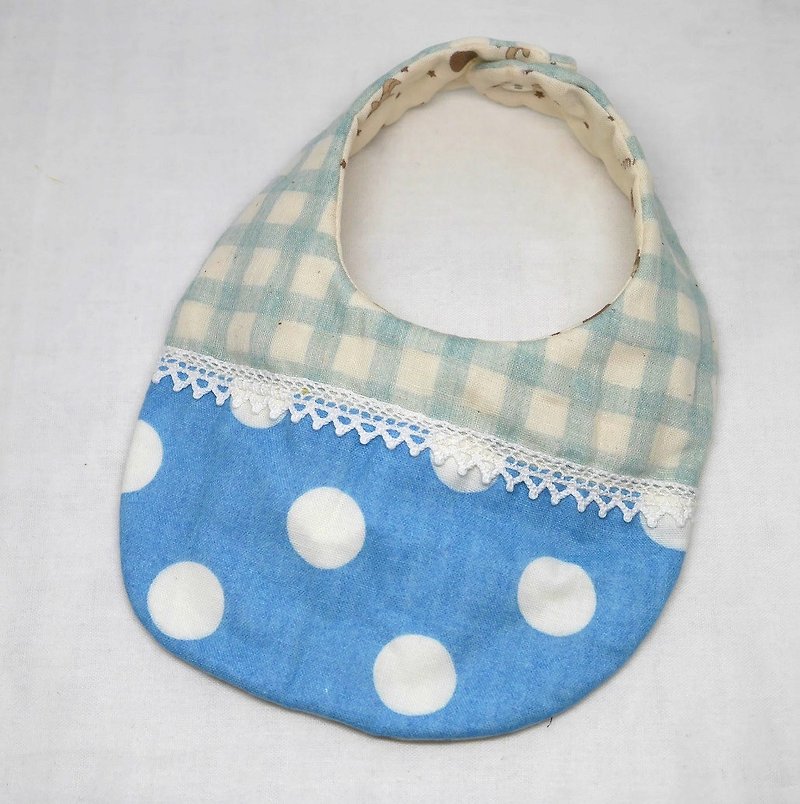 Japanese Handmade 8-layer-gauze Baby Bib - 围嘴/口水巾 - 纸 蓝色