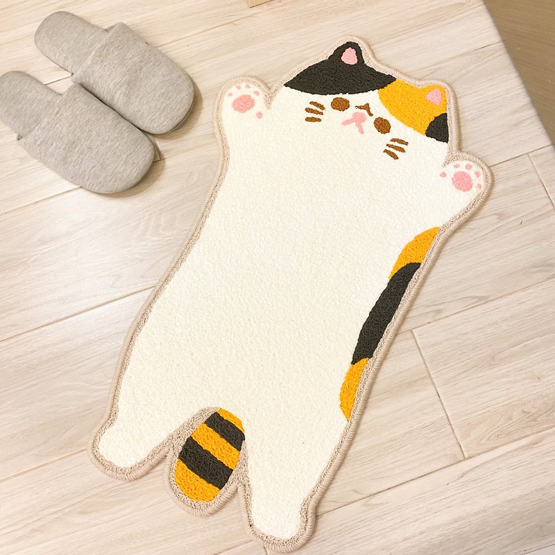 【Hajima Studio】异短猫猫地毯 地垫 -三色猫 Exotic Short Hair - 地垫/地毯 - 棉．麻 咖啡色