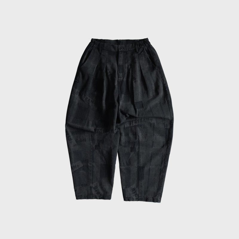 DYCTEAM - Logo pattern full length tapered pants - 男士长裤 - 其他材质 黑色