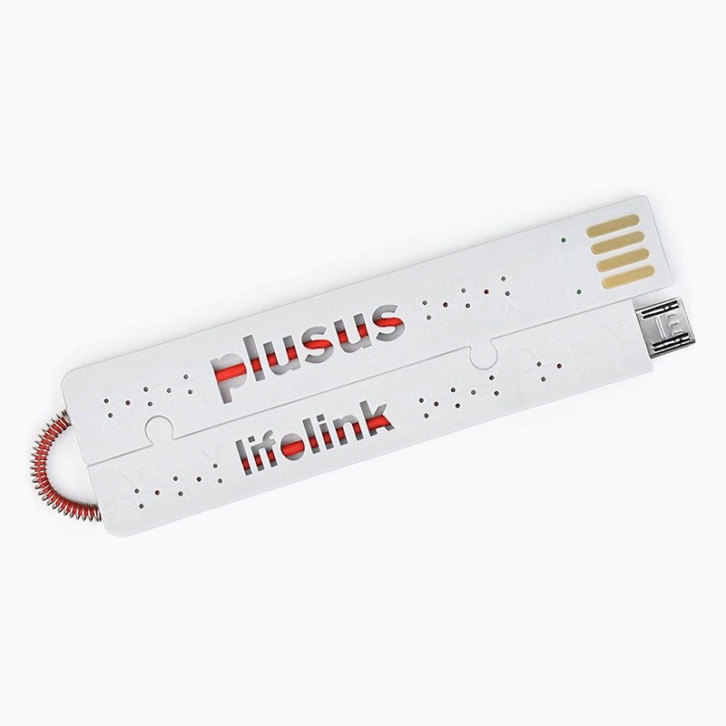 PlusUs Micro-USB - USB 时尚传输线 18cm白 - 充电宝/传输线 - 橡胶 灰色