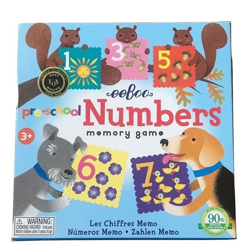 eeBoo 学龄前记忆游戏 - Pre-School Numbers Memory Game (数字) - 桌游/玩具 - 纸 多色