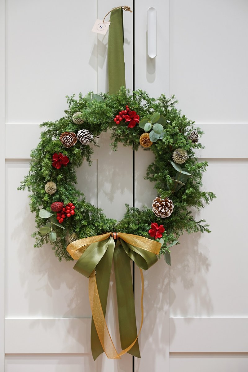 新鲜雪松圣诞花圈-直径36厘米(可约景美捷运站自取) - 植栽/盆栽 - 植物．花 