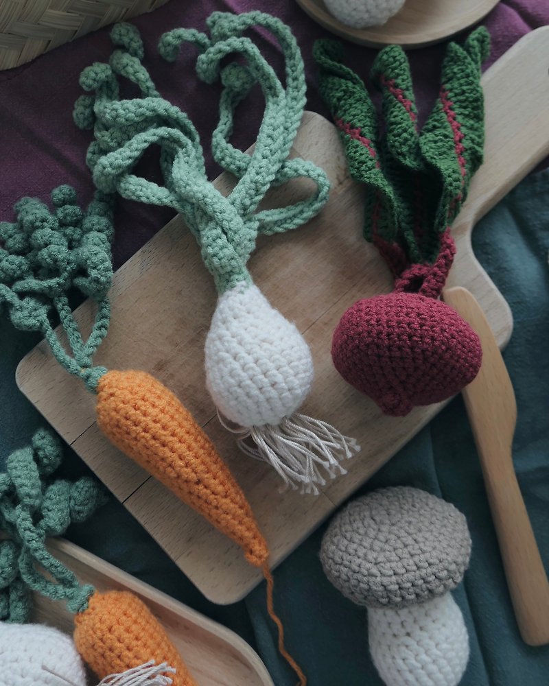 钩针蔬菜玩具|手工编织|阿米古鲁米|儿童玩具 - 玩具/玩偶 - 棉．麻 多色
