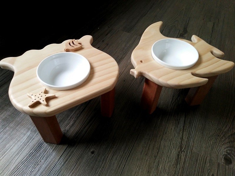 毛小孩餐桌系列--[悠.游.] - 碗/碗架 - 木头 咖啡色