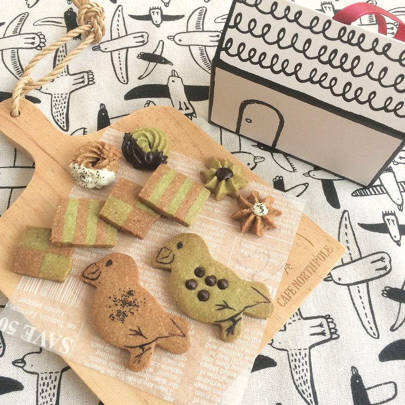 双色文鸟饼干 茶香系列 礼物/礼盒 - 手工饼干 - 其他材质 绿色