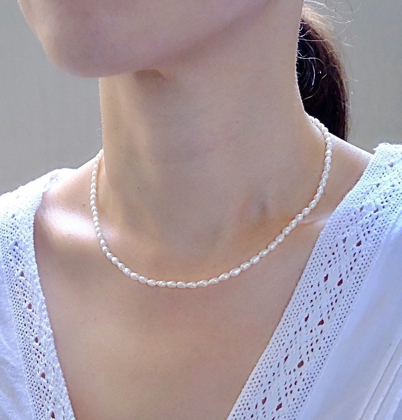 ミニしずくパールネックレス - 项链 - 珍珠 白色
