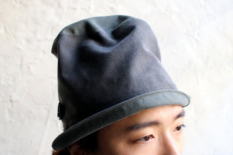 omabow/pot hat / 灰蓝 - 帽子 - 棉．麻 灰色