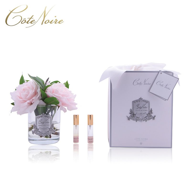 法国 Côte Noire 蔻特兰 英国皇家粉红玫瑰香氛花透明瓶 - 香薰/精油/线香 - 其他材质 