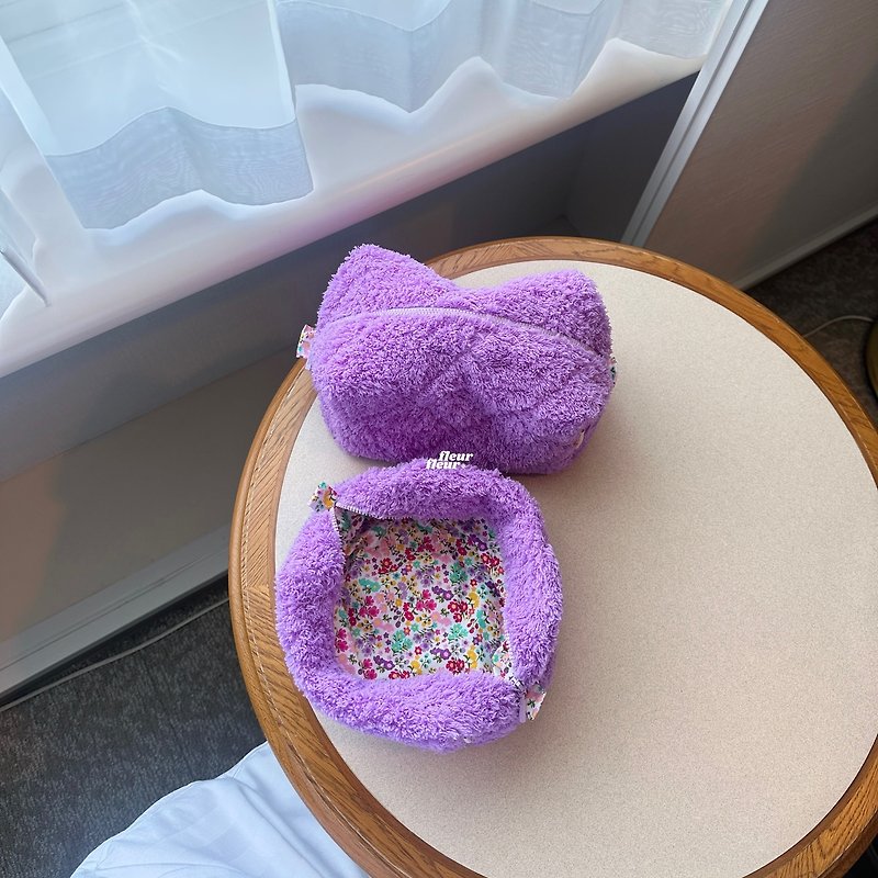 紫水晶毛圈袋 - 化妆包/杂物包 - 棉．麻 多色