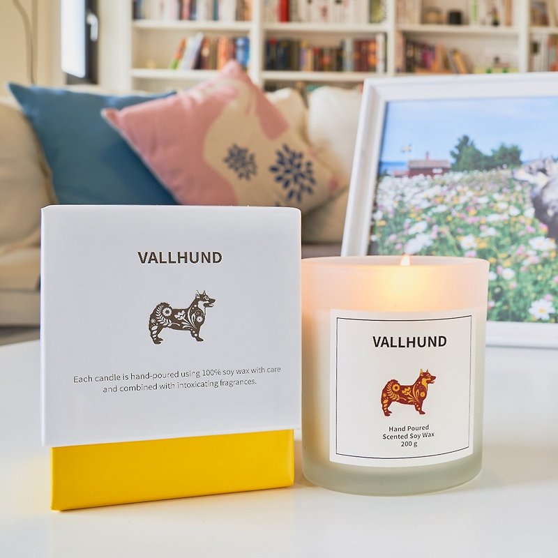 北欧瑞典设计 柯基犬香氛大豆蜡烛-木质温和(大) 200克 - 蜡烛/烛台 - 蜡 黄色
