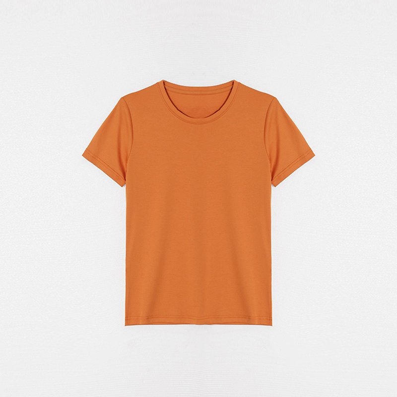【薄款】2019百搭夏装新款纯色光板圆领T恤 ZLX8667 - 女装 T 恤 - 其他材质 橘色