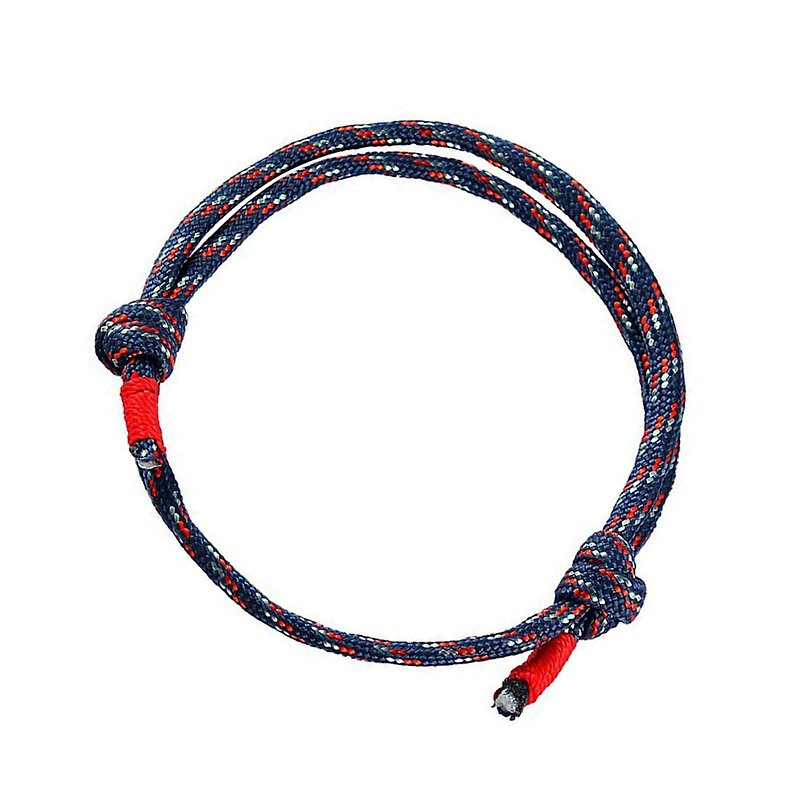 伞绳编绳手环(海军蓝) 可调节式 情侣手环 - 手链/手环 - 其他人造纤维 蓝色