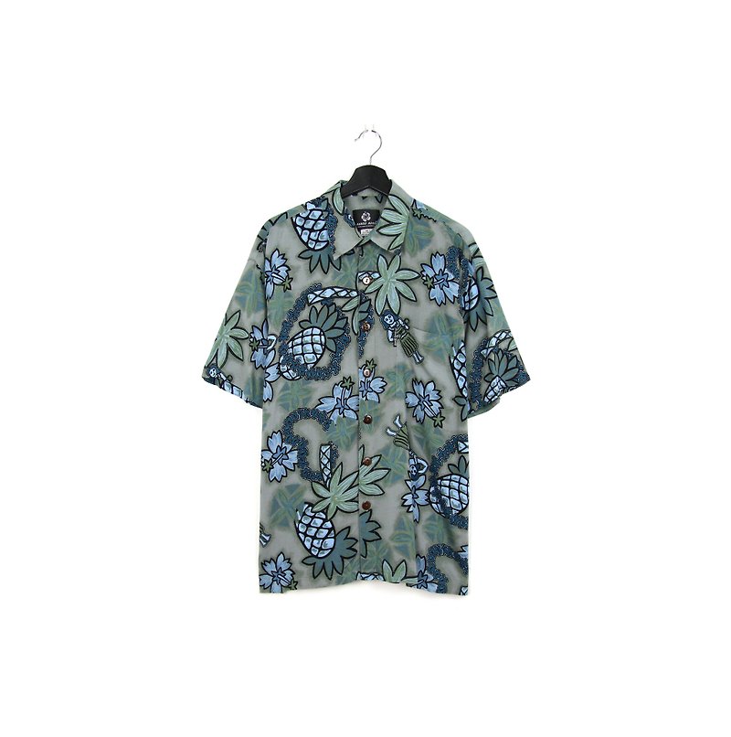 Back to Green:: 花衬衫 旋转夏威夷 //vintage shirt - 男装衬衫 - 其他人造纤维 