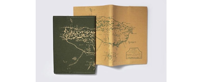 国立台湾歴史博物馆-地图绿色布笔记本 - 笔记本/手帐 - 棉．麻 绿色
