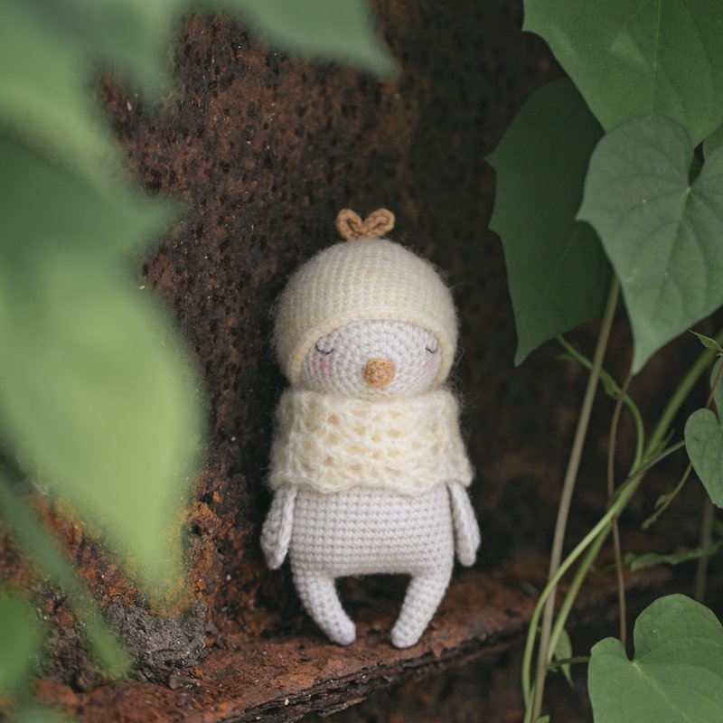 晚安小鸡(高约12厘米)-专为新生儿宝宝打造的手工玩偶 - 玩具/玩偶 - 羊毛 