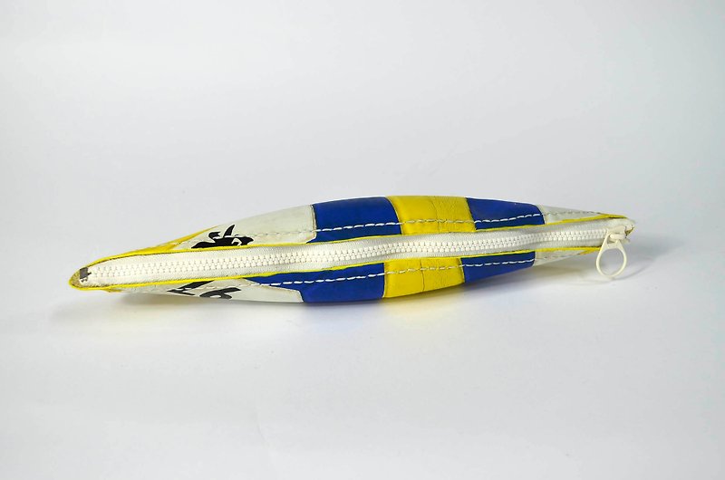 排球x拉链包 / 三号球版 / 四分之一--mikasa黄蓝白款 编号001 - 铅笔盒/笔袋 - 橡胶 黄色