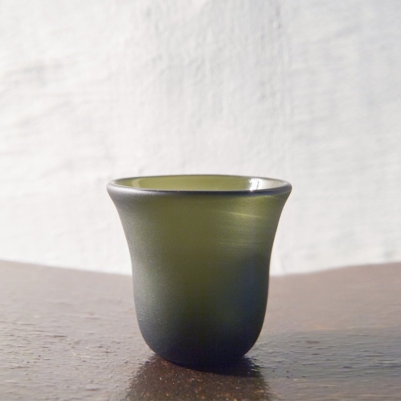 【3,co】手工彩色玻璃杯(小) - 绿 - 花瓶/陶器 - 玻璃 绿色