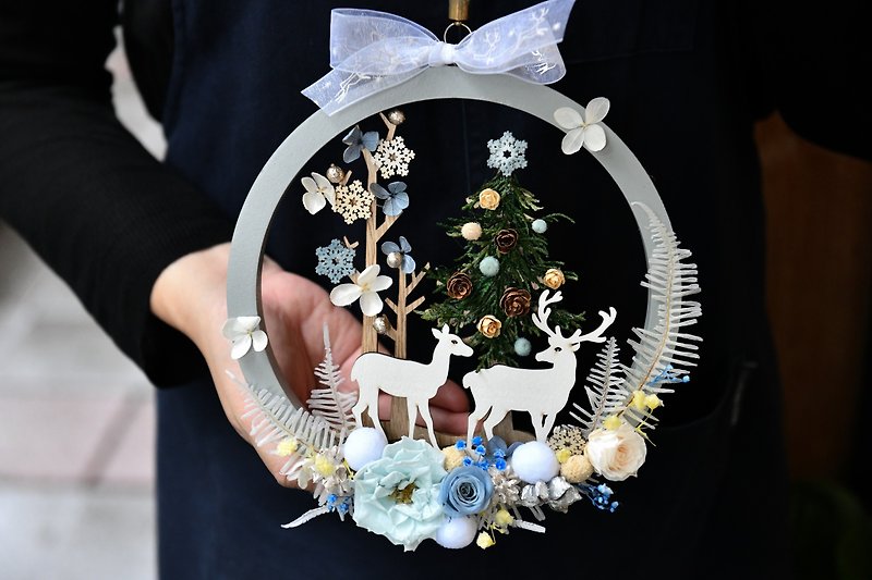 Blue-and-White Christmas Wreath│蓝白浪漫圣诞花圈 - 干燥花/捧花 - 植物．花 