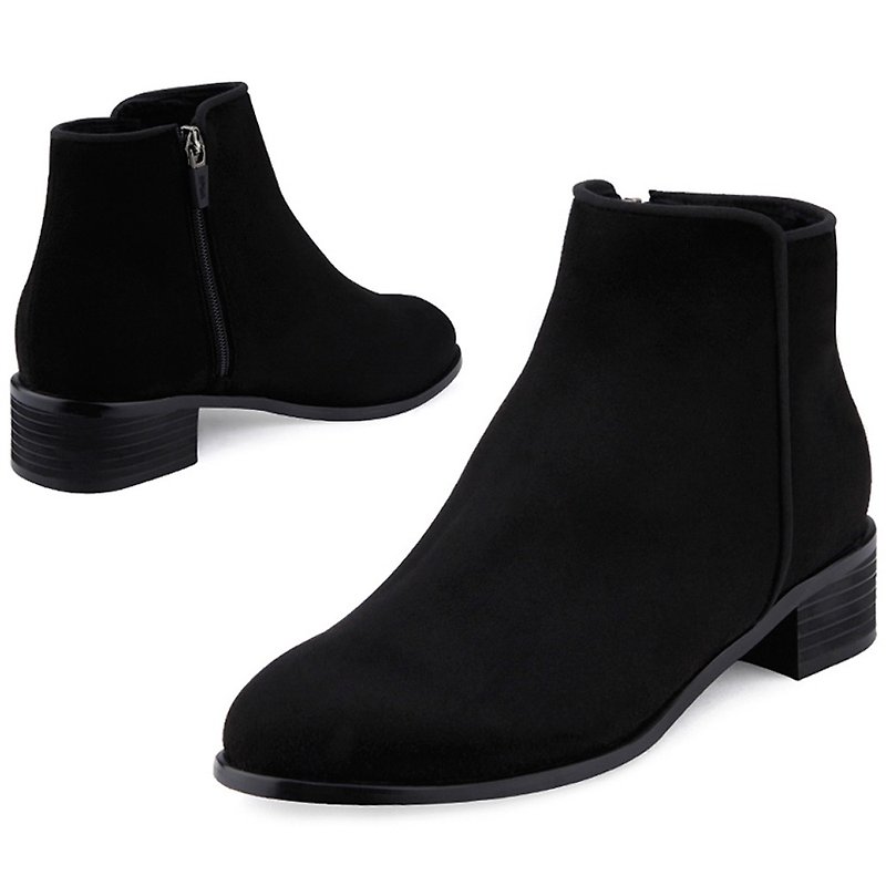 SPUR 保暖毛毛靴  JF9080 BLACK - 女款短靴 - 人造皮革 