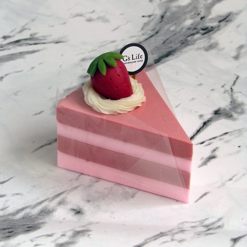 切片蛋糕香皂礼盒─嫣红草莓 - 沐浴用品 - 植物．花 红色