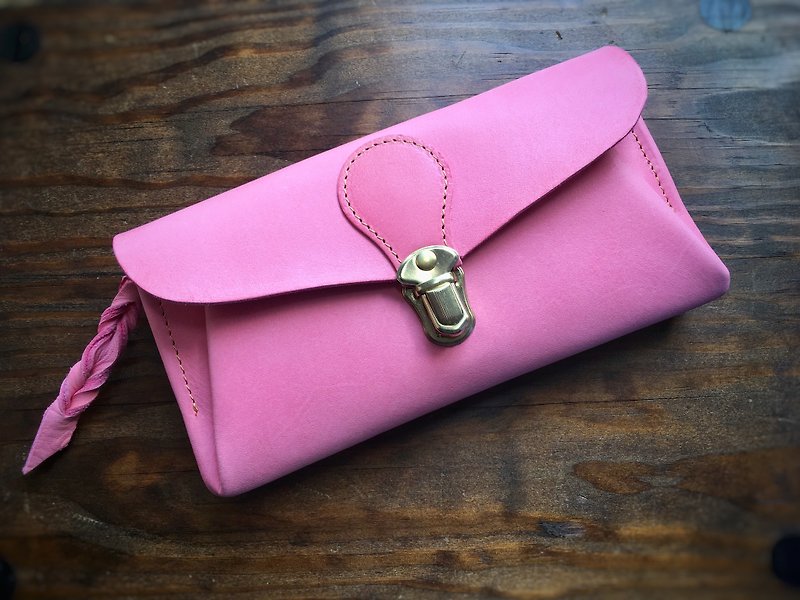 イタリアンレザー　長財布 series-envelope　フクシア - 皮夹/钱包 - 真皮 粉红色