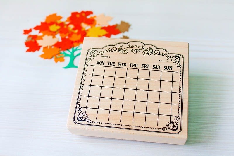 萝莉猫的艺术假期 月历框 枫木印章 - 印章/印台 - 木头 