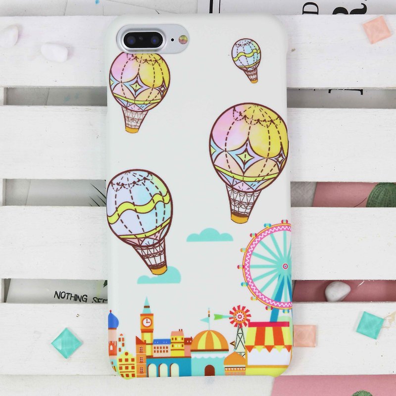 摩天轮 热气球 轻气球 磨砂 手机壳 iPhone XS Max 7 Galaxy S10 - 手机壳/手机套 - 塑料 粉红色
