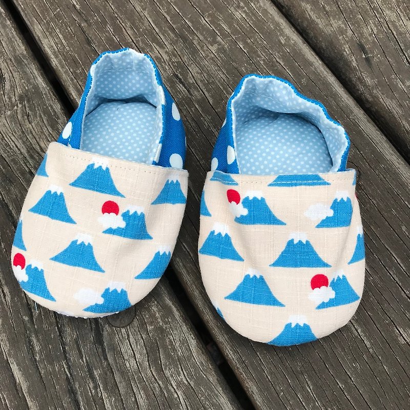 富士山学步鞋-婴儿鞋 - 童装鞋 - 棉．麻 蓝色