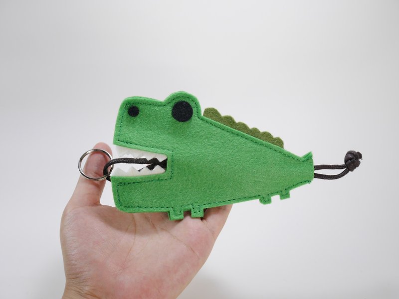 可爱动物钥匙包－鳄鱼(草地_抹茶共两色) - 钥匙链/钥匙包 - 聚酯纤维 绿色