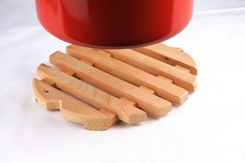 台湾桧木隔热垫 - 杯垫 - 木头 卡其色