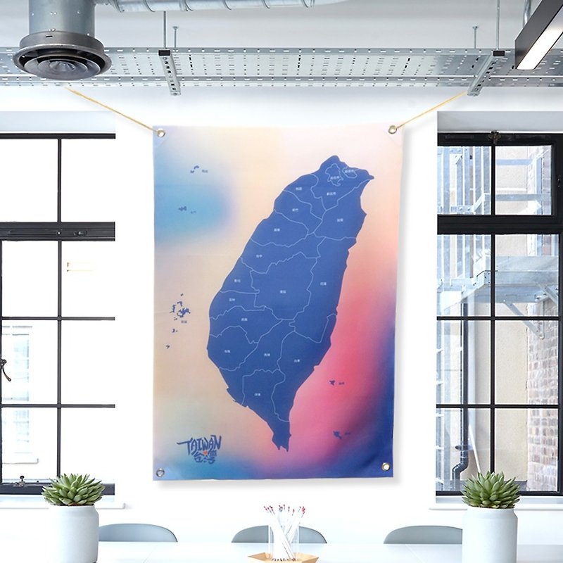台湾地图挂布 定制化 - 海报/装饰画/版画 - 其他材质 蓝色