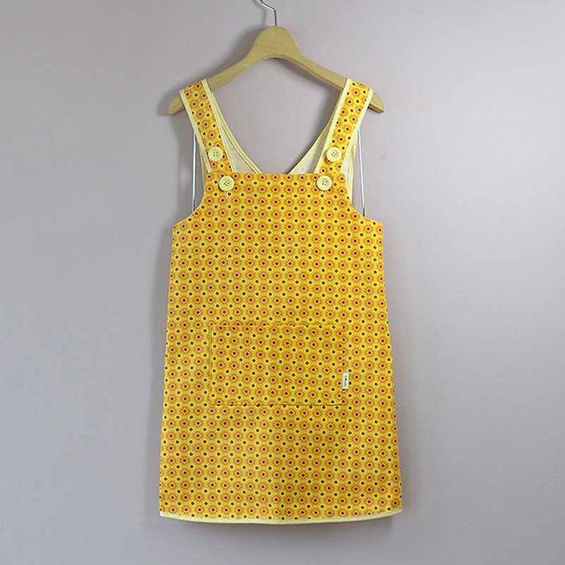 儿童围裙-130/老磁砖2号/阳光黄色 - 围裙 - 棉．麻 黄色