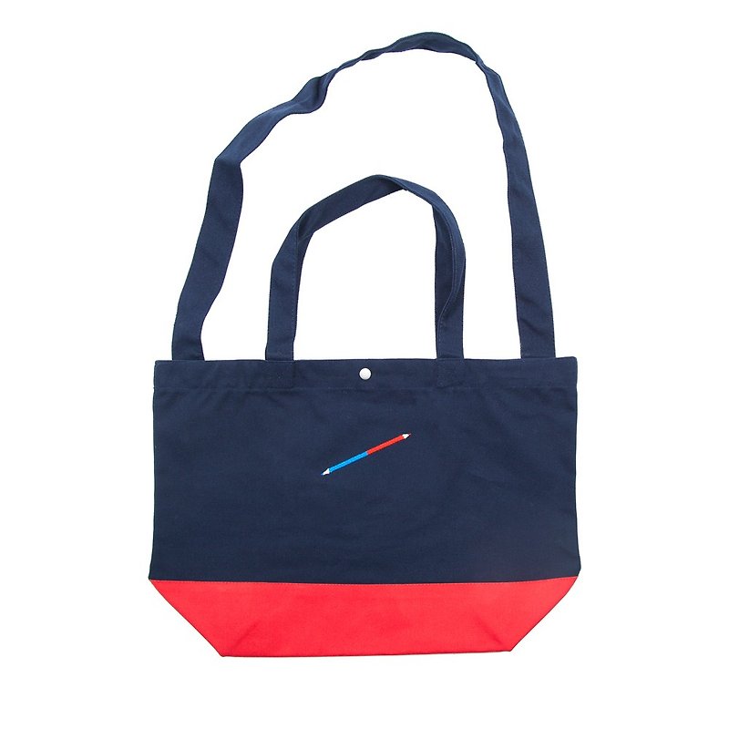 赤青鉛筆 スイッチング トートバッグ　Tcollector - 侧背包/斜挎包 - 棉．麻 蓝色