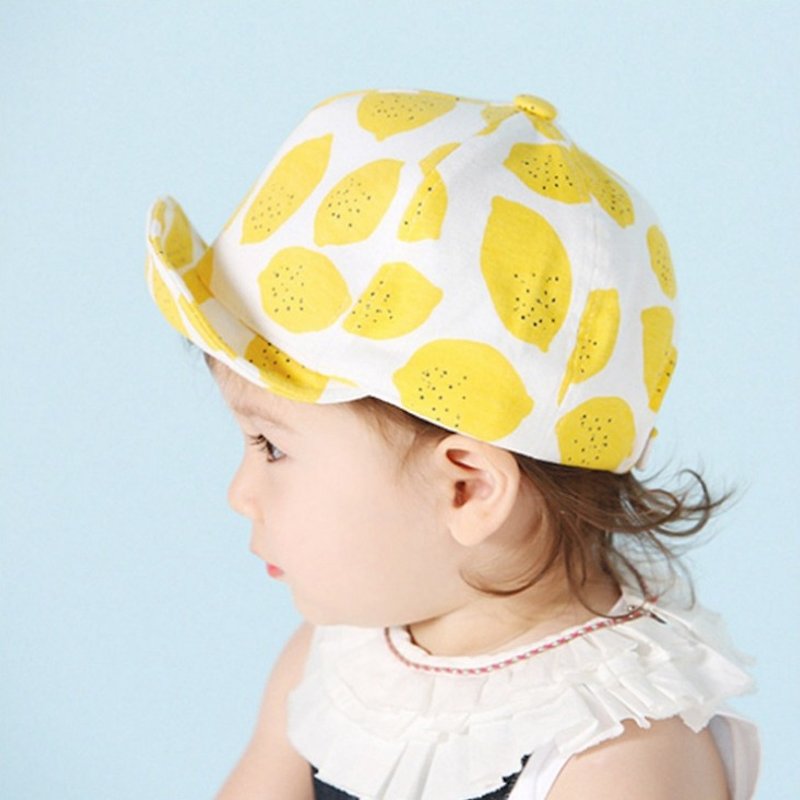 日安朵朵 / 清新柠檬鸭舌帽 (2色) - 围嘴/口水巾 - 棉．麻 黄色