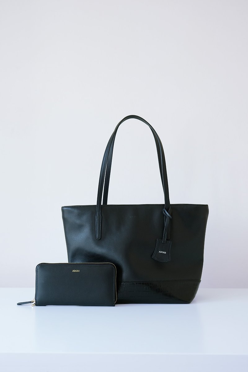 Goody Bag - Harbour Tote Bag  + Mellow Round zip wallet - 手提包/手提袋 - 真皮 