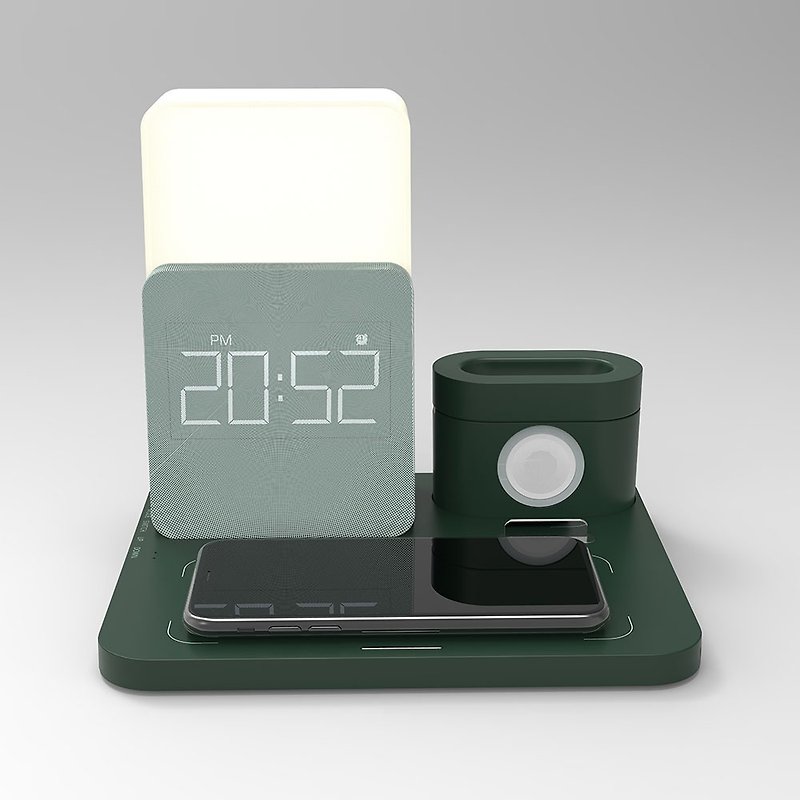 【礼物】HUB  多功能合一无线充电小夜灯－深绿色 - 手机配件 - 塑料 