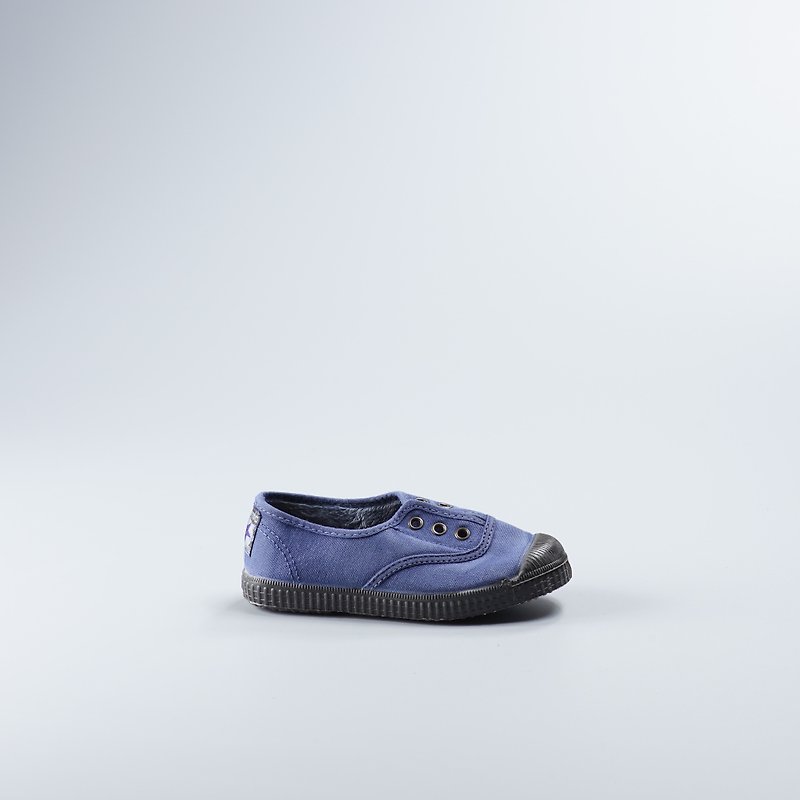 西班牙帆布鞋 冬季刷毛 蓝色 黑头 洗旧  955777 童鞋尺寸 - 童装鞋 - 棉．麻 蓝色