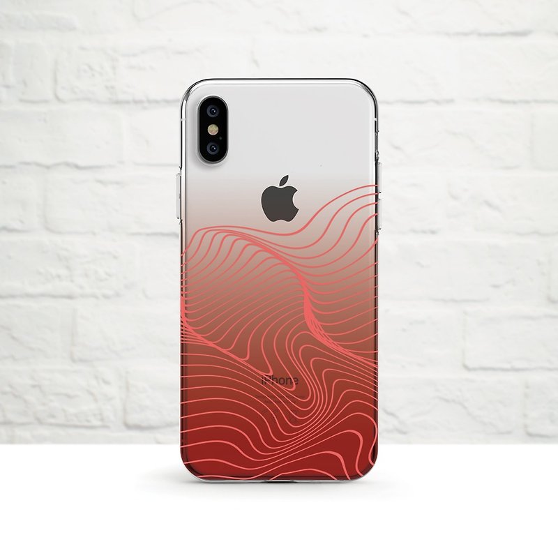 曲线-暗红 -防摔透明软壳- iphone 系列, Samsung samsung - 手机壳/手机套 - 硅胶 红色