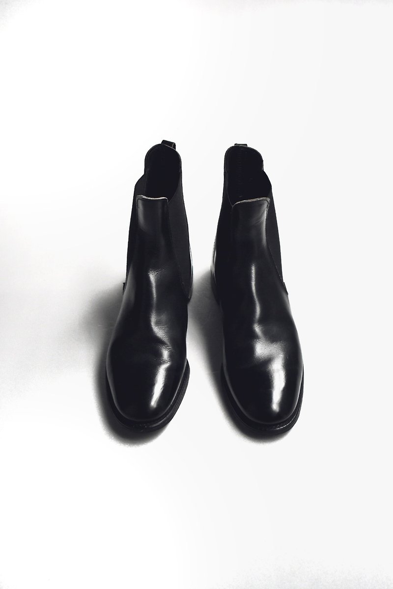 90s 英制雀儿喜皮靴 Marlborough Chelsea Boots UK 7.5 EUR 3839 - 女款休闲鞋 - 真皮 黑色