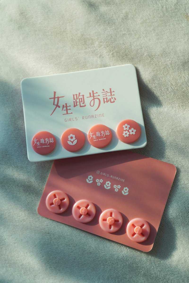 限定版 BIB BUTTON  |  竞赛用号码布钮扣 - 女装运动衣 - 塑料 粉红色