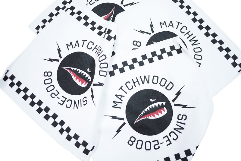 火柴木设计 Matchwood 2019 经典鲨鱼LOGO 万用毛巾/车用擦拭布 - 手帕/方巾 - 其他人造纤维 白色