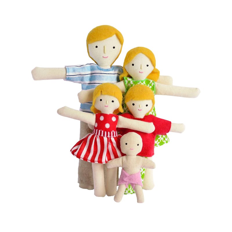 Blonde family of dolls - 手工娃娃 - Cotton toy - Therapy doll - Handmade - Doll - 玩具/玩偶 - 棉．麻 多色