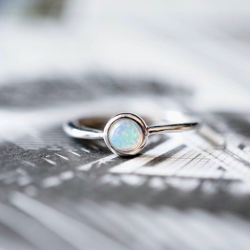 ITS-R102【925银・宝石戒指・Opal・欧泊・蛋白石】925银戒指。 - 戒指 - 宝石 