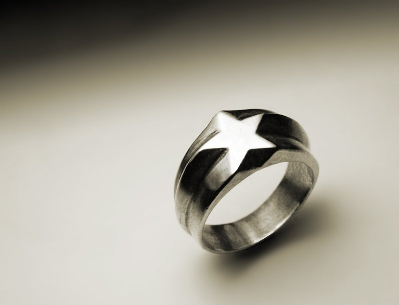 大流星戒指 - 戒指 - 其他金属 银色